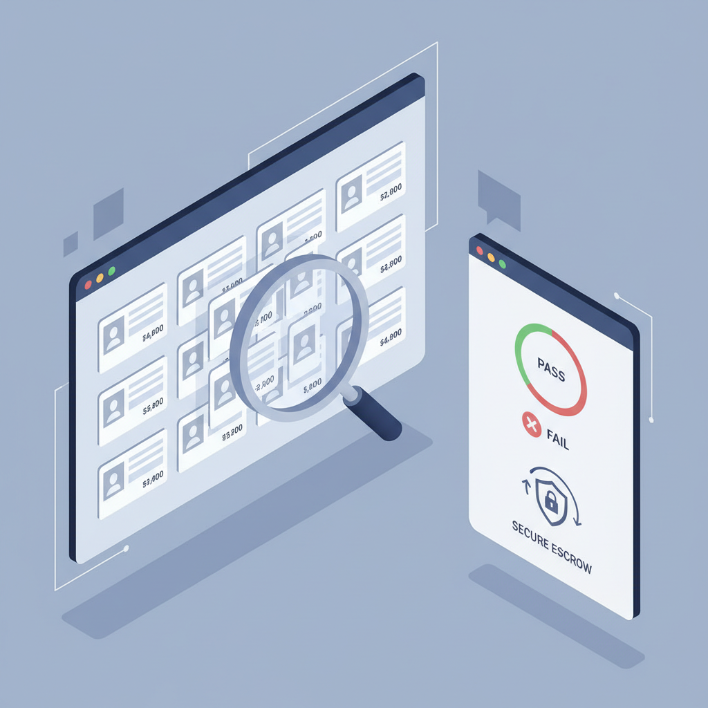 Bulk account purchasing quality control with sampling and batch verification
