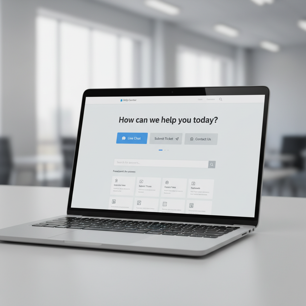 帮助中心内在线客服与工单入口页面示意