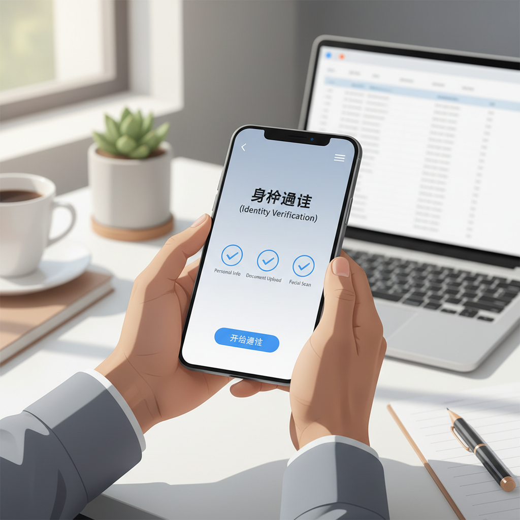 手机端进行火鸟账号实名认证的操作界面示意